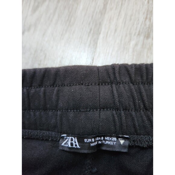 Zara Cargo Joggers Black Drawstring Tapered Leg Stretch Womens Sz S EUC - Picture 5 of 10